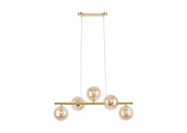 Suspension Estera 5 lumières – doré – en métal – style moderne et chic