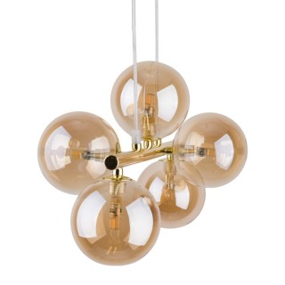 Suspension Estera 5 lumières – doré – en métal – style moderne et chic