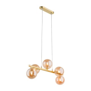 Suspension Estera 5 lumières – doré – en métal – style moderne et chic
