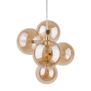 Suspension Estera 5 lumières – doré – en métal – style moderne et chic