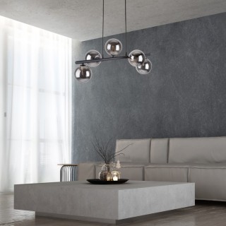 Suspension Estera 5 lumières – noir – en métal – style moderne