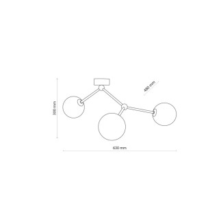 Plafonnier Fairy 3 lumières – doré – en métal – style moderne