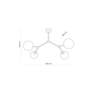 Suspension Fairy 4 lumières – doré – en métal – style moderne et chic