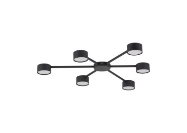 Plafonnier Avia 6 lumières – noir – en métal – style moderne