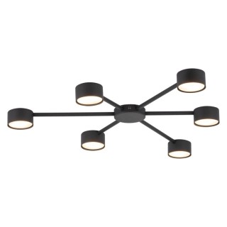 Plafonnier Avia 6 lumières – noir – en métal – style moderne