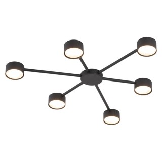 Plafonnier Avia 6 lumières – noir – en métal – style moderne