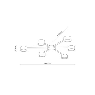 Plafonnier Avia 6 lumières – noir – en métal – style moderne