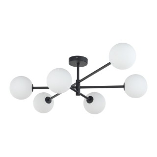 Plafonnier Sarius 6 lumières – noir – en métal – style moderne