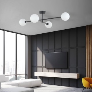 Plafonnier Sarius 4 lumières – noir – en métal – style moderne