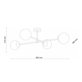 Plafonnier Sarius 4 lumières – doré – en métal – style moderne