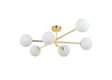 Plafonnier Sarius 6 lumières – doré – en métal – style moderne