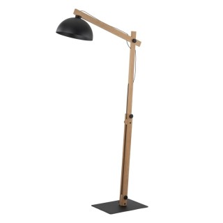 Lampadaire Oslo 1 lumière – pin & noir – en métal et bois – style industriel