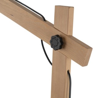 Lampadaire Oslo 1 lumière – pin & noir – en métal et bois – style industriel