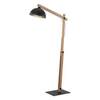 Lampadaire Oslo 1 lumière – pin & noir – en métal et bois – style industriel