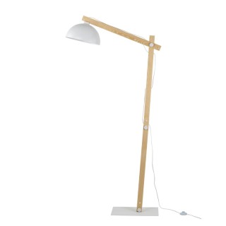 Lampadaire Oslo 1 lumière – blanc & pin – en métal et bois – style industriel