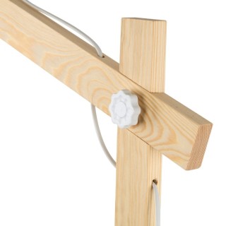 Lampadaire Oslo 1 lumière – blanc & pin – en métal et bois – style industriel