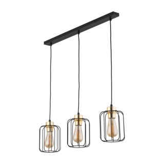 Suspension Galaxy 3 lumières – doré & noir – en métal – style moderne