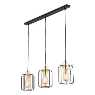 Suspension Galaxy 3 lumières – doré & noir – en métal – style moderne