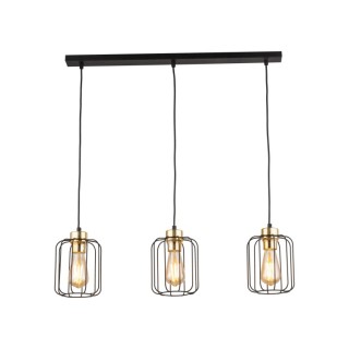 Suspension Galaxy 3 lumières – doré & noir – en métal – style moderne