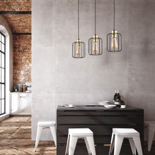 Suspension Galaxy 3 lumières – doré & noir – en métal – style moderne