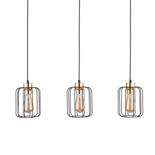 Suspension Galaxy 3 lumières – doré & noir – en métal – style moderne