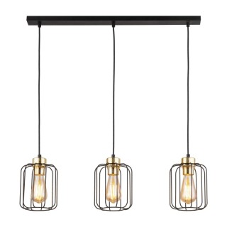 Suspension Galaxy 3 lumières – doré & noir – en métal – style moderne