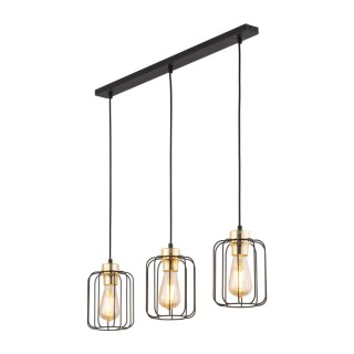 Suspension Galaxy 3 lumières – doré & noir – en métal – style moderne