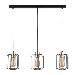Suspension Galaxy 3 lumières – doré & noir – en métal – style moderne