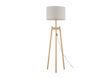 Lampadaire Perez 1 lumière – pin – en métal et bois – style moderne
