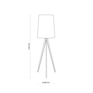 Lampadaire Walz 1 lumière – pin – en métal et bois – style moderne