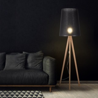 Lampadaire Walz 1 lumière – pin – en métal et bois – style moderne et loft