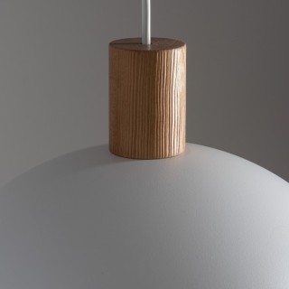 Suspension Oslo 1 lumière – blanc & pin – en bois – style moderne