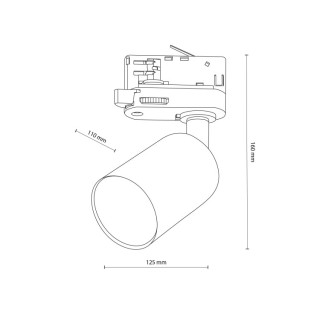 Spot sur rail Tracer 1 lumière – noir – en métal – style moderne et loft