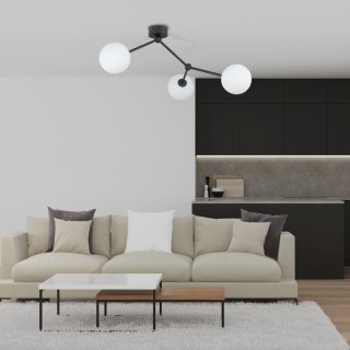 Suspension Fairy 3 lumières – noir – en métal – style moderne