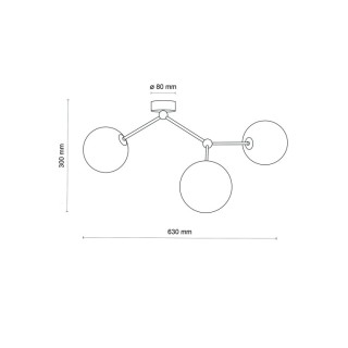 Suspension Fairy 3 lumières – noir – en métal – style moderne