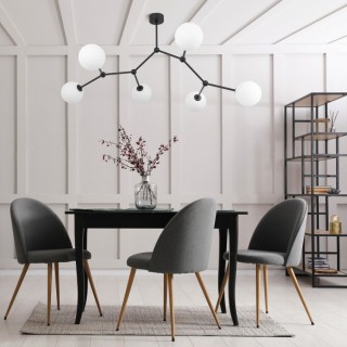 Plafonnier Fairy 6 lumières – noir – en métal – style moderne