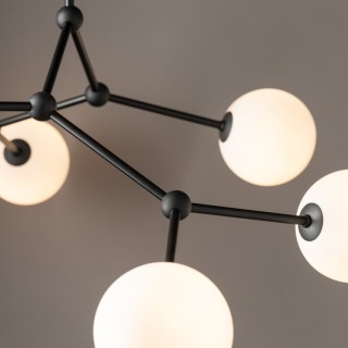 Plafonnier Fairy 6 lumières – noir – en métal – style moderne