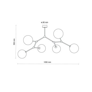 Plafonnier Fairy 6 lumières – noir – en métal – style moderne