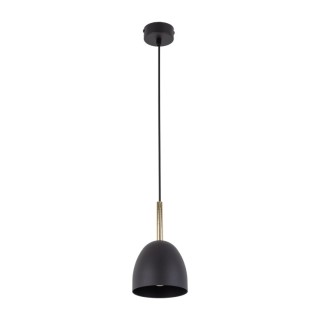 Suspension Nord 1 lumière – pin & noir – en métal – style moderne et loft