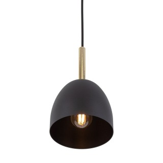 Suspension Nord 1 lumière – pin & noir – en métal – style moderne et loft