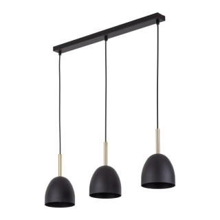 Suspension Nord 3 lumières – pin & noir – en métal – style moderne
