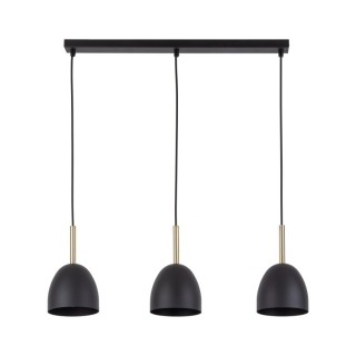 Suspension Nord 3 lumières – pin & noir – en métal – style moderne