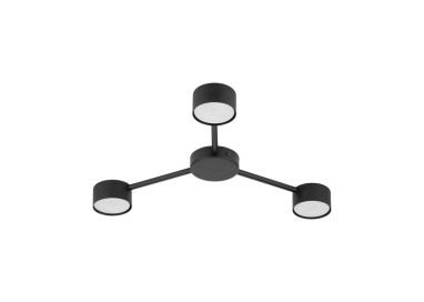 Plafonnier Avia 3 lumières – noir – en métal – style moderne