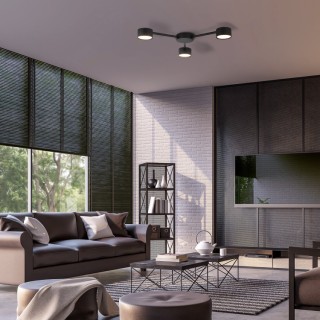 Plafonnier Avia 3 lumières – noir – en métal – style moderne