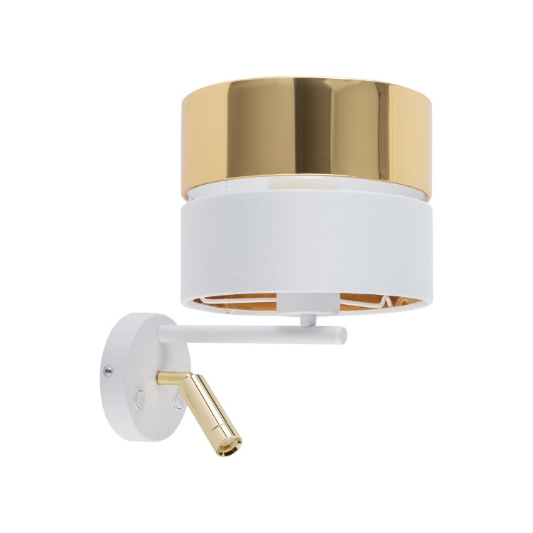 APPLIQUE HILTON BLANC/OR 2 E27 + LED