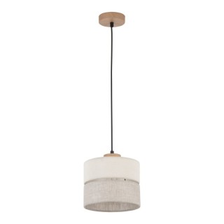 Suspension Eco 1 lumière – pin & noir – en bois – style scandinave