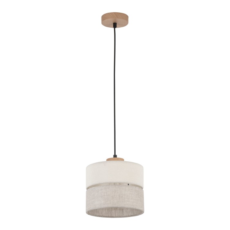 Suspension Eco 1 lumière – pin & noir – en bois – style scandinave