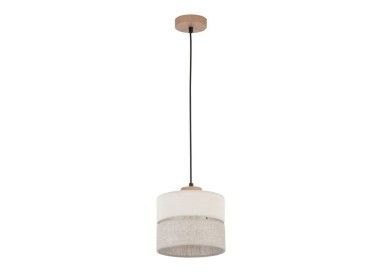 Suspension Eco 1 lumière – pin & noir – en bois – style scandinave