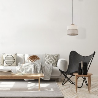 Suspension Eco 1 lumière – pin & noir – en bois – style scandinave