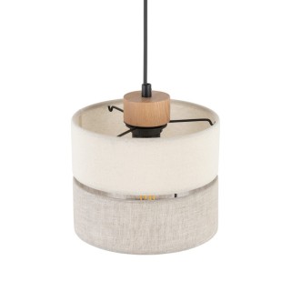Suspension Eco 1 lumière – pin & noir – en bois – style scandinave